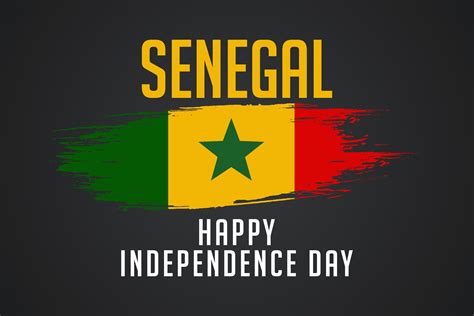 Senegal Independencia Día Saludo Tarjeta Bandera Vector Ilustración