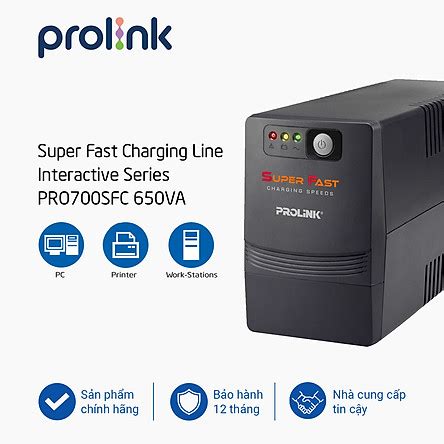 Bộ nguồn cấp điện liên tục UPS PROLINK 650VA PRO700SFC Công suất 360W