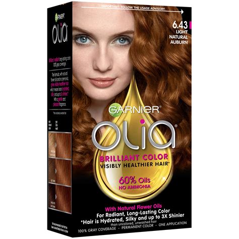 Garnier Olia Oil Powered Permanent Hair Color 643 Light Natural Auburn