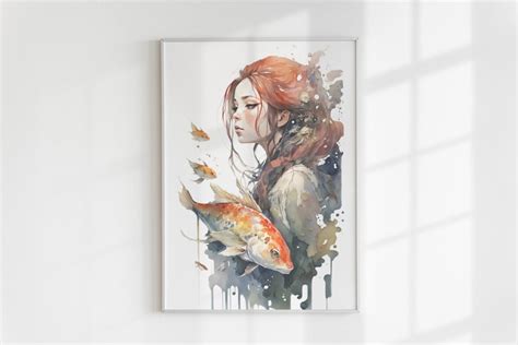 Anime Girl Watercolor Art Digital Download Printable Image - Etsy