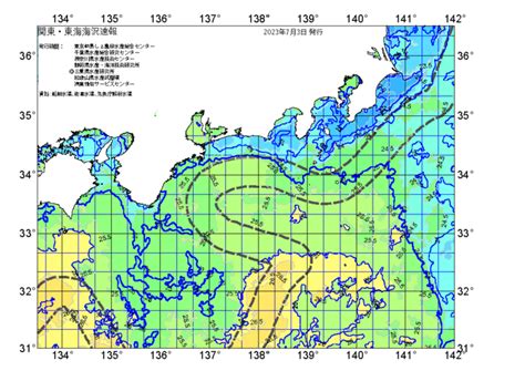 広域版海の天気図2023年7月3日 東京都島しょ農林水産総合センター