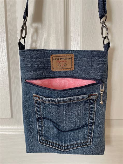 LEVI Crossbody Denim Bag Messenger Denim Bag Handmade Denim Etsy