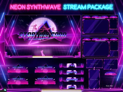 Stream Package Neon Synthwave Twitch Overlay Animated Etsy Australia