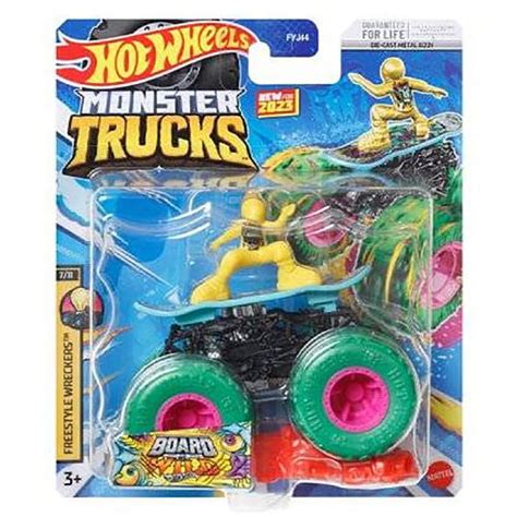 Mattel Hot Wheels Monster Trucks BOARD TO BE WILD Freestyle Wreckers 7 11 HLT13 Walmart
