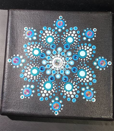 6x6 Snowflake Winter Dot Mandala - Etsy