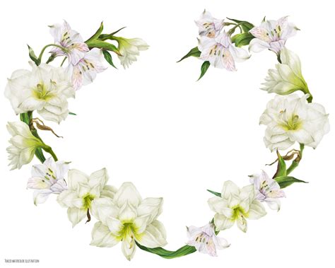 Bridal Heart Shape Wreath With White Flowers 12722629 Vector Art At