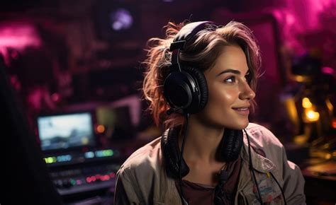 Premium Photo A Woman Smiling While Holding A Camera