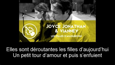 Paroles Lyrics Les Filles D Aujourd Hui Joyce Jonathan Vianney