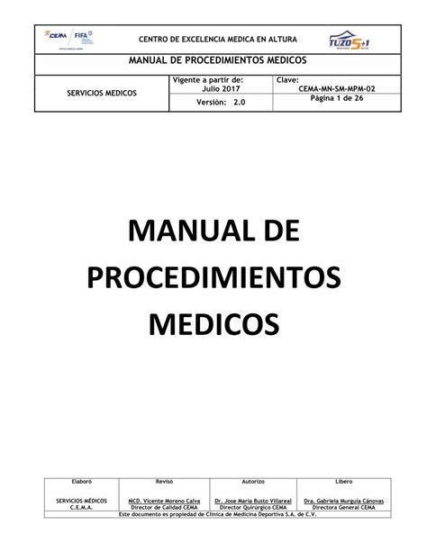 Pdf Manual De Procedimientos Medicos Dokumentips