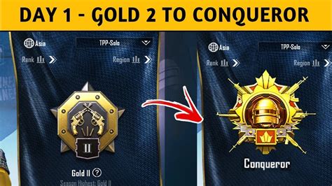 Day Gold To Conqueror Solo Conqueror Pubg Mobile Solo