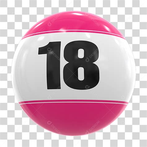Bola de Bingo com Número 18 PNG Transparente [download] - Designi
