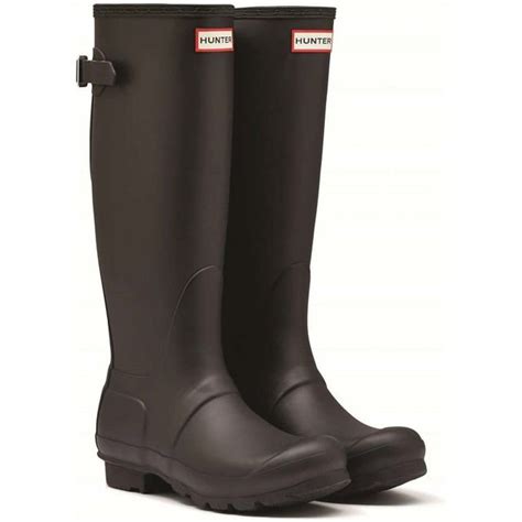 Hunter Original Tall Back Adjustable Black Womens Wellingtons Wft Rma