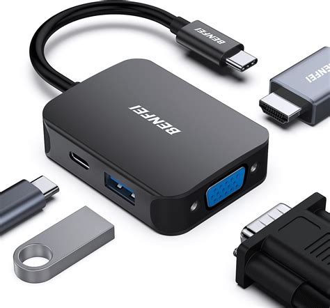 Amazon USB C to HDMI VGA 4 in 1 変換アダプタ4K USB C HDMI 映像出力 VGA USB3 0