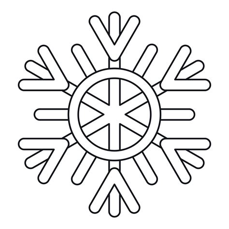 Snowflake icon, outline style 15211315 Vector Art at Vecteezy