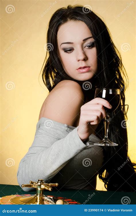 Girl With Wine Glass Stock Photo Image Of Cute Leisure 23990174