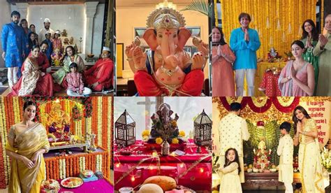 Celebs welcoming Ganpati at home