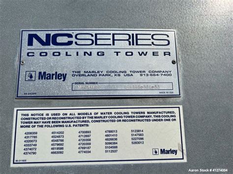 Used Marley Cooling Tower Model NC5201BR 403 T