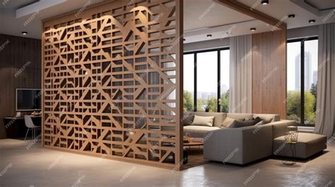 Premium Photo | Partition wall design for living room