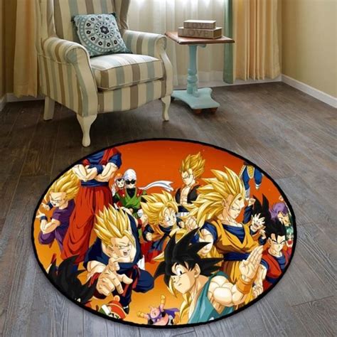 Tapis Anime Dragon Ball Z Goku Tapis 3D Forme Ronde Salon Chambre