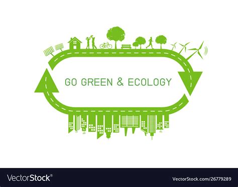 Green City On Earth For Go Green And Ecology Vector Image