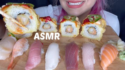 ASMR SUSHI ROLL NIGIRI MIX EATING SOUNDS ADY ASMR YouTube