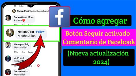 Cómo agregar el botón Seguir en un comentario de Facebook nueva