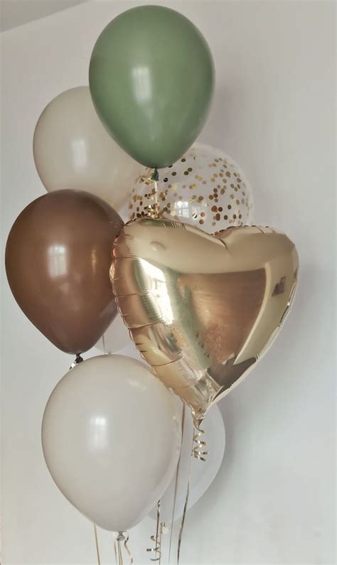 Green And White Balloons Light Green Wedding Decor Green And Gold Balloons Eucalyptus Balloons