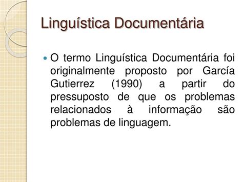 PPT Terminologia e Linguística Documentária PowerPoint Presentation