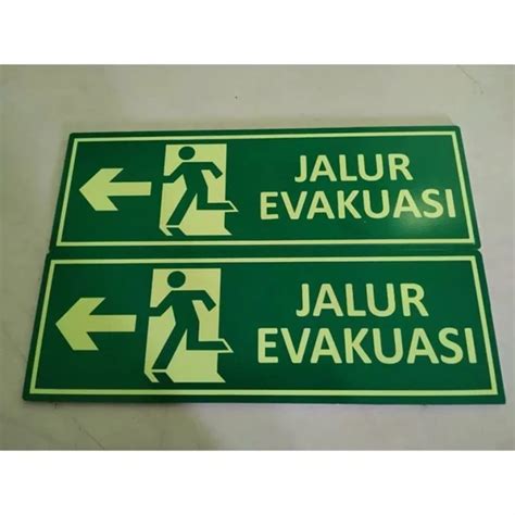 Jual Safety Sign Jalur Evakuasi Emergency Sign Akrilik Glow In The Dark