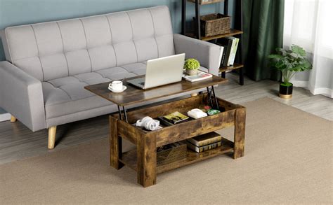 Amazon Yaheetech Lift Top Coffee Table With Hidden Compartment And