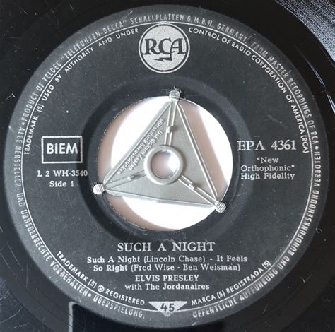 Elvis Presley - Such A Night (1960, Vinyl) | Discogs