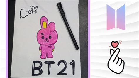 How To Draw BT21 Cooky BTS Junkook Easy Drawing Step By Step