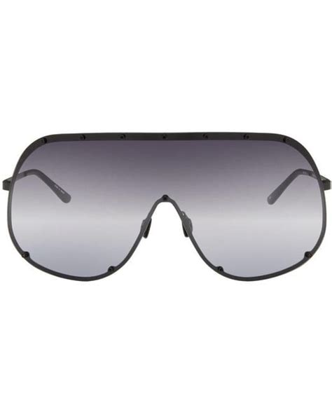 Rick Owens Black Shield Sunglasses For Men Lyst