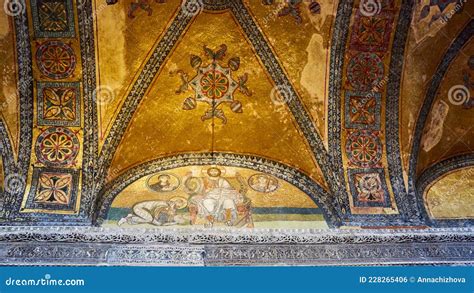 Interior De Hagia Sophia Ayasofya Istanbul Turkey Foto Editorial