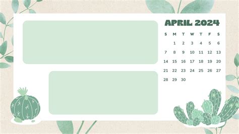 April 2024 Calendar Desktop Wallpaper Aesthetic - Josee Rosabelle