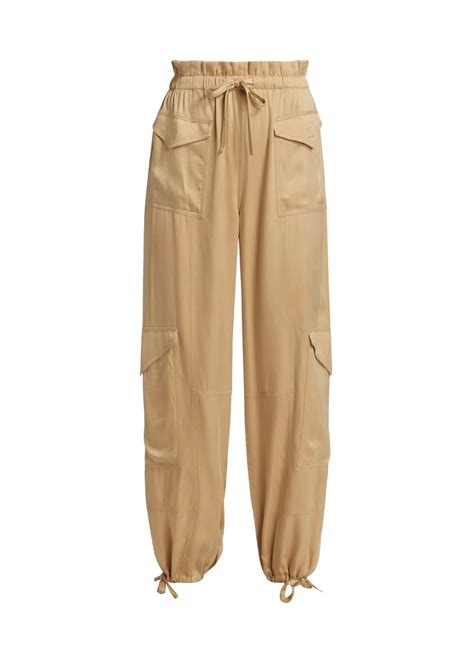 Washed Satin Cargo Pants Ganni Safari J Cathell