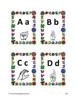 American Sign Language Alphabet Flash Cards | Sign language alphabet ...