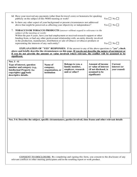 Conflict Of Interest Form Template