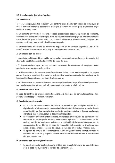 Lectura Ofi Semana Arrendamiento Financiero Leasing