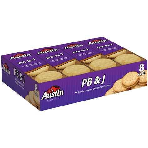 Austin Pbandj Peanut Butter And Jam Cracker Sandwiches 11 Oz 8 Ct