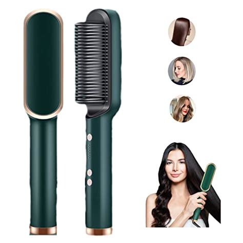 2023 New Negative Ion Hair Straightener Styling Comb With 5 Temp 2 In 1 Hair Straightener Brush