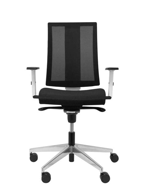 Silla Navigo Blanca Con Respaldo Malla Asiento Bali Negro Sbbali