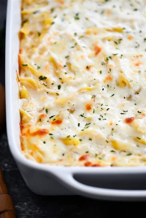 Three Cheese Chicken Alfredo Bake