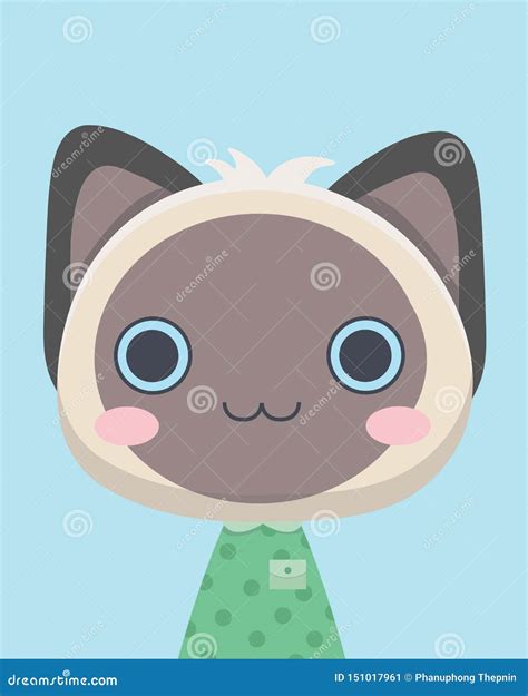 Cute Siamese Cat Sleeping Curled Up In A Cardboard Box Vector