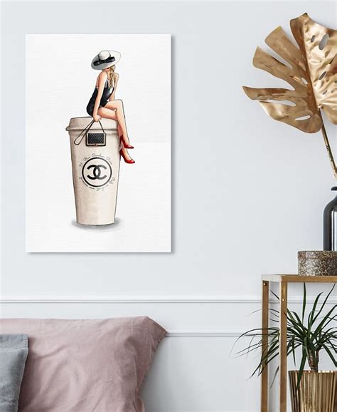 Oliver Gal Coffee Cup Girl Giclee Art Print On Gallery Wrap Canvas 16