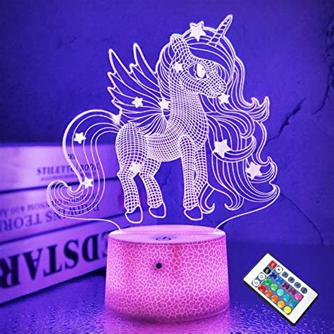 Fullosun Veilleuse Licorne D Pour Enfants Lampe De Chevet Illusion