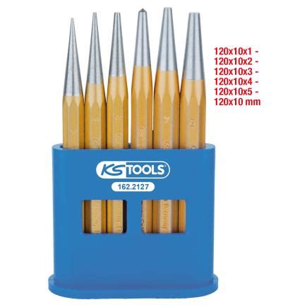 Mister Worker KS TOOLS من 162 2127 Pin punch set in plastic stands