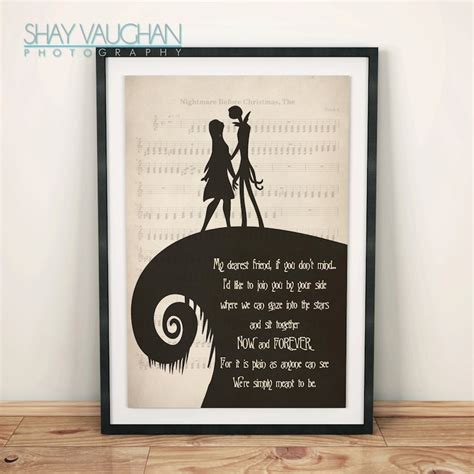 The Nightmare Before Christmas Poster Jack And Sally My Etsy