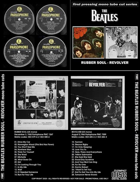 BEATLES CD RUBBER SOUL REVOLVER MONO TUBE CUTS