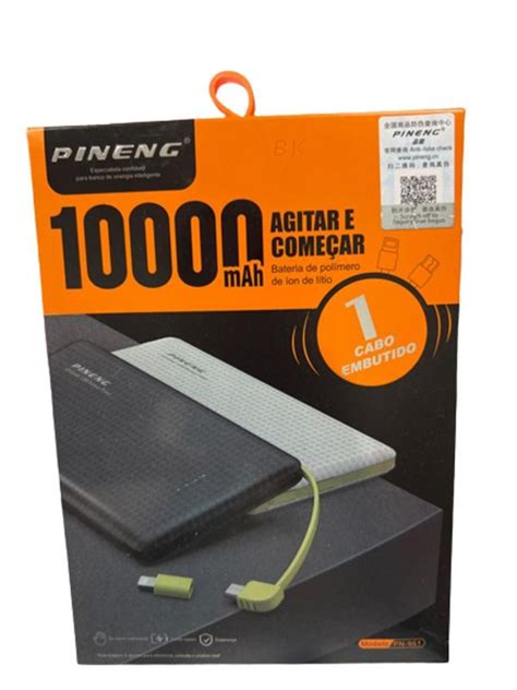 Carregador Portátil Power Bank 10 000mAh Carregamento Rápido e